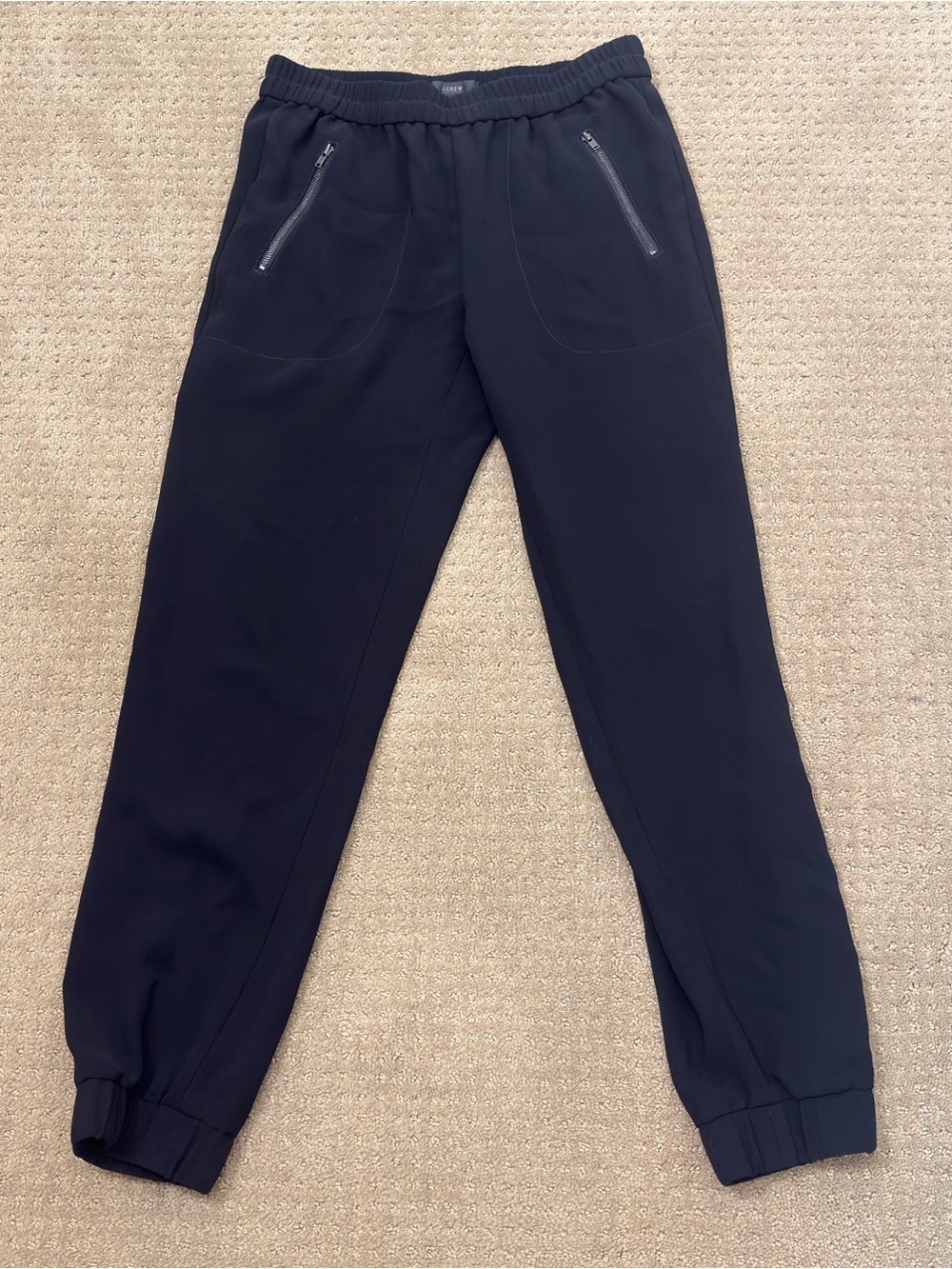 J. Crew Black Women's Track Joggers with Zip Pockets